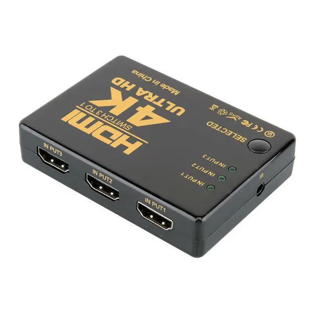 Alt view image 2 of 6 - HDMI Switch 4k HDMI Splitter HDMI Switch 3 in 1 Out, HDMI Switch with IR Remote Control, Supports 4k@60HZ 3D HD1080P, HDMI Switcher for PS4 Xbox Apple TV Fire Stick Blu-Ray Player