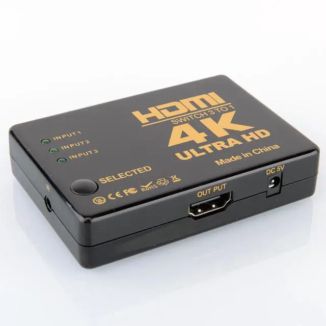 Alt view image 4 of 6 - HDMI Switch 4k HDMI Splitter HDMI Switch 3 in 1 Out, HDMI Switch with IR Remote Control, Supports 4k@60HZ 3D HD1080P, HDMI Switcher for PS4 Xbox Apple TV Fire Stick Blu-Ray Player