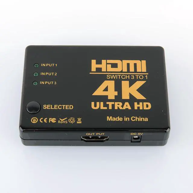 Alt view image 5 of 6 - HDMI Switch 4k HDMI Splitter HDMI Switch 3 in 1 Out, HDMI Switch with IR Remote Control, Supports 4k@60HZ 3D HD1080P, HDMI Switcher for PS4 Xbox Apple TV Fire Stick Blu-Ray Player