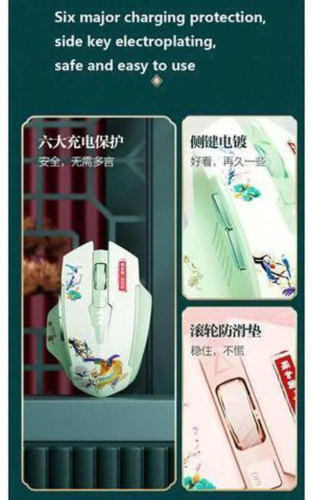 Alt view image 6 of 7 - WSIRAK A10 Bluetooth three modes mice wireless examination gaming mouse silent TYPE-C charging office game mouse