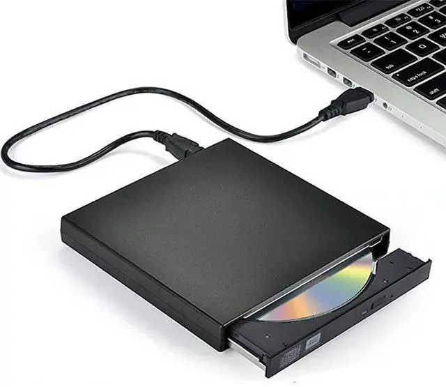 Main image of External CD DVD Drive, USB 2.0 Slim Protable External CD-RW Drive DVD-RW Burner Writer Player for Laptop Notebook PC Desktop Computer, Black