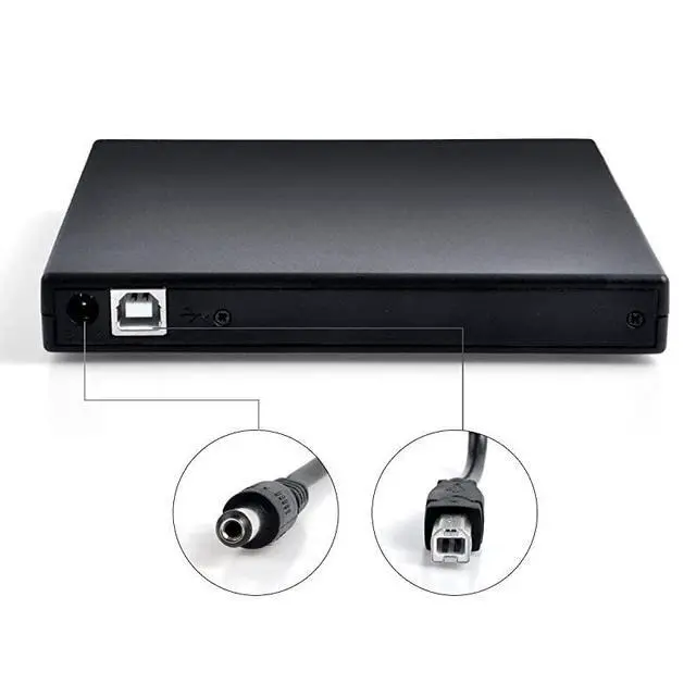 Alt view image 6 of 7 - External CD DVD Drive, USB 2.0 Slim Protable External CD-RW Drive DVD-RW Burner Writer Player for Laptop Notebook PC Desktop Computer, Black