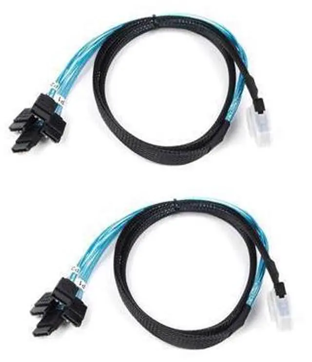 Main image of DeuninkerHeretom 2PCS Internal Mini SAS 36pin (SFF-8087) Male to 4X SATA 7pin Female Fan-Out Cable, 1-Meter (3.3feet)
