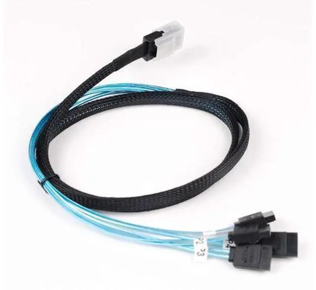 Alt view image 3 of 7 - DeuninkerHeretom 2PCS Internal Mini SAS 36pin (SFF-8087) Male to 4X SATA 7pin Female Fan-Out Cable, 1-Meter (3.3feet)