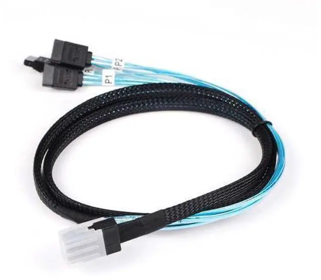 Alt view image 5 of 7 - DeuninkerHeretom 2PCS Internal Mini SAS 36pin (SFF-8087) Male to 4X SATA 7pin Female Fan-Out Cable, 1-Meter (3.3feet)