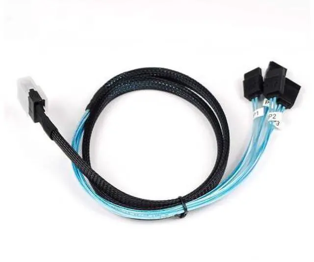 Alt view image 4 of 7 - DeuninkerHeretom 2PCS Internal Mini SAS 36pin (SFF-8087) Male to 4X SATA 7pin Female Fan-Out Cable, 1-Meter (3.3feet)