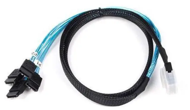 Alt view image 6 of 7 - DeuninkerHeretom 2PCS Internal Mini SAS 36pin (SFF-8087) Male to 4X SATA 7pin Female Fan-Out Cable, 1-Meter (3.3feet)