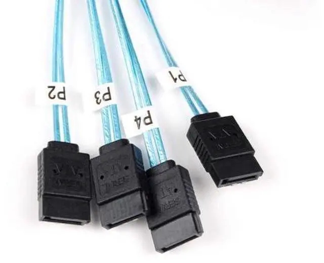 Alt view image 7 of 7 - DeuninkerHeretom 2PCS Internal Mini SAS 36pin (SFF-8087) Male to 4X SATA 7pin Female Fan-Out Cable, 1-Meter (3.3feet)