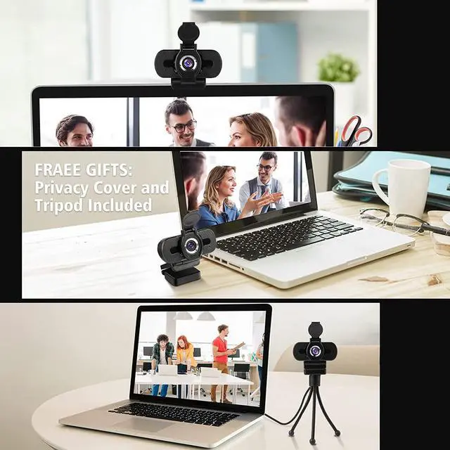Alt view image 5 of 6 - LarmTek 1080p Full Hd Webcam,Computer Laptop Pc Mac Desktop Camera for Conference and Video Call,Pro Stream Webcam with Plug and Play Video Calling,Built-in Mic, as Valentines Day Gifts for him her