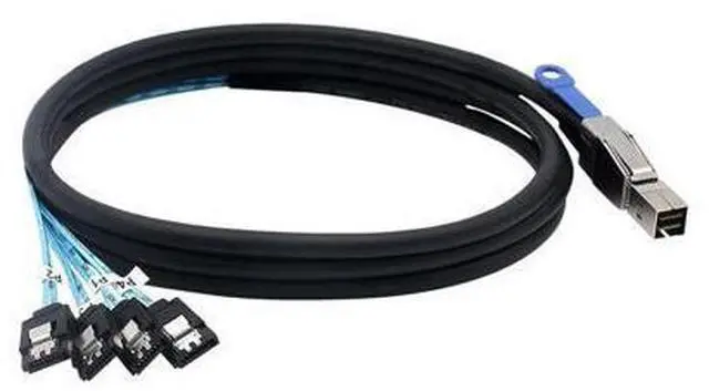 Alt view image 5 of 5 - DeuninkerHeretom SFF-8644 to 4 Sata 7 Pin Cable, External Mini SAS HD SFF-8644 to 4 Port SATA Cable, Hard Disk Data Server Raid Cable 1 Meter 3.2 FT