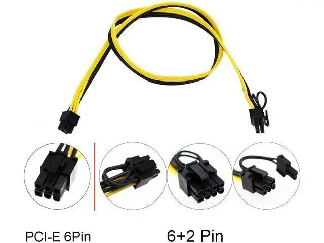 Alt view image 6 of 7 - 6 Pin PCI-e to 8 Pin (6+2) PCI-e Power Cable for HP Dell 750W / 1200W Server PSU Breakout Board Graphic Cards GPU Mining (8-Pack)