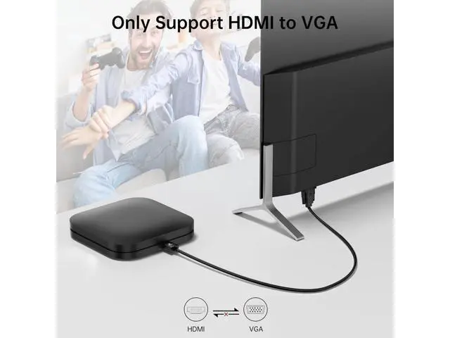 Alt view image 5 of 6 - Deuninker 10ft HDMI to VGA Cable \u2013 1080P HD Video Converter Cord for Laptop, TV Box, PS4, Monitor, Projector (Black, 3M)