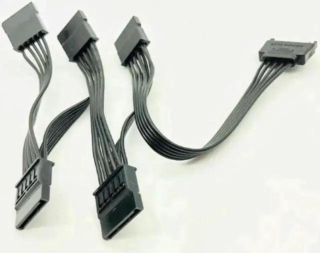 Alt view image 2 of 3 - 10PCS SATA Power Cable for HDD 15Pin SATA male to 5-ports SATA female SATA Computer Hard Drive Cable HDD Cage Caddy Power Cable