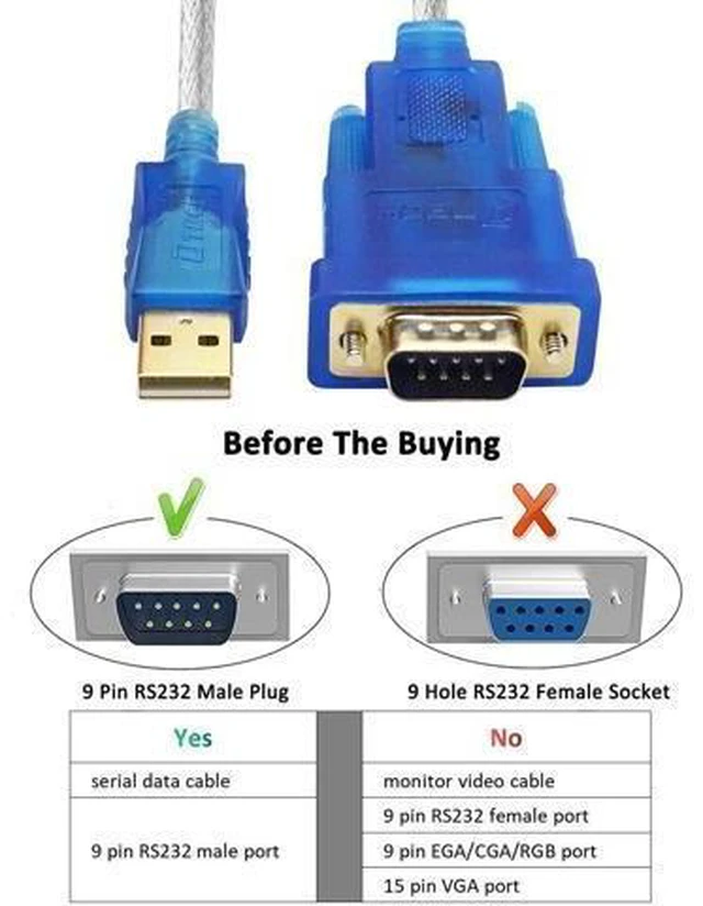 Alt view image 9 of 12 - DTECH 10 Feet USB 2.0 to RS232 DB9 Serial Port Adapter Cable with FTDI Chipset Supports Windows 11 10 8 7 and Mac Linux