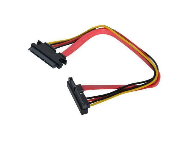 Alt view image 2 of 5 - Down Angled SATA III 3.0 7+15 22 Pin SATA Male to Female Data Power Extension Cable 30cm
