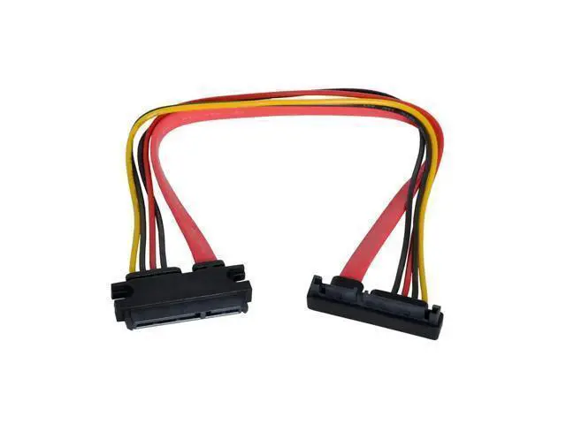 Alt view image 3 of 5 - Down Angled SATA III 3.0 7+15 22 Pin SATA Male to Female Data Power Extension Cable 30cm
