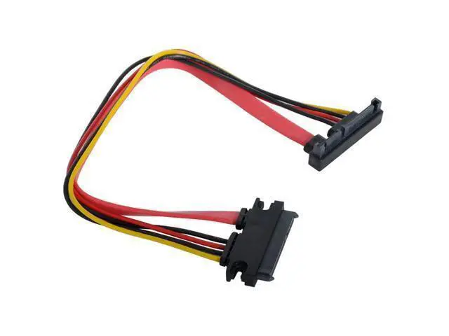 Alt view image 4 of 5 - Down Angled SATA III 3.0 7+15 22 Pin SATA Male to Female Data Power Extension Cable 30cm