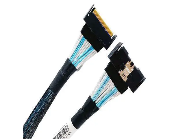 Alt view image 2 of 2 - DeuninkerPCIE5.0 MCIO x8 to MCIO 8i Extension Cable 32Gbps High-Speed Crossings U.2 Hard Disk Cable for Server (Black Straight to Straight 55cm)