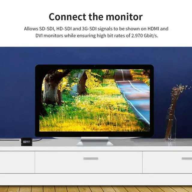 Alt view image 2 of 7 - NK-A8 3G SDI to HDMI + DVI Converter 1080P HD Video SD-SDI HD-SDI 3G-SDI Signals with Power Adapter US Plug
