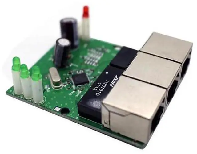 Alt view image 2 of 5 - switch mini 3 port ethernet switch 10 / 100mbps rj45 network switch hub pcb module board for system integration module