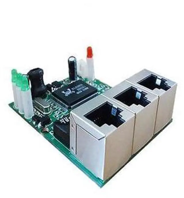 Main image of switch mini 3 port ethernet switch 10 / 100mbps rj45 network switch hub pcb module board for system integration module