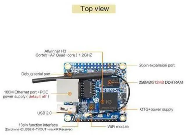 Alt view image 3 of 6 - 5X For Orange Pi Zero LTS 512MB H3 Quad-Core,Open-Source Single Board Computer, Run Android 4.4, Ubuntu, Debian Image