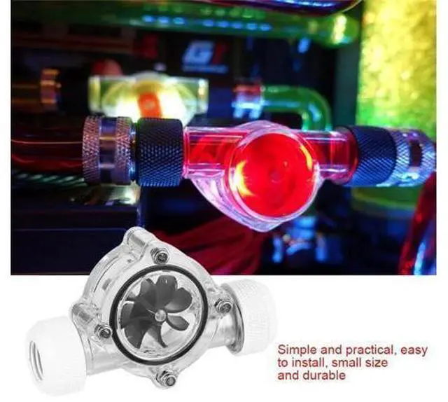 Alt view image 3 of 5 - Thread Port Female to Female Flow Meter Indicator for PC Water Cooling 8 Impellers for PC Water Cooling System