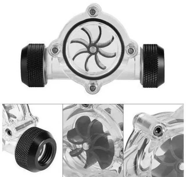 Alt view image 5 of 5 - Thread Port Female to Female Flow Meter Indicator for PC Water Cooling 8 Impellers for PC Water Cooling System