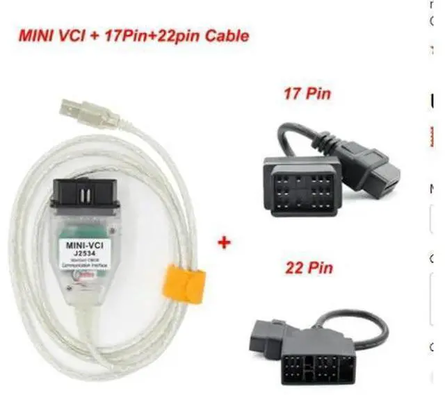 Main image of FOR Mini-VCI V18.00.008 For- OBD2 Car Diagnostic Cable Mini VCI J2534 FTDI FT232RL TIS Auto Cables Connectors