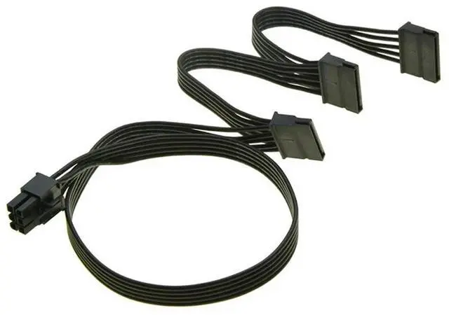 Alt view image 7 of 8 - 6 PIN To 3X Sata Power Cable 6Pin To 3 SATA Cable Hard Drive Power Adapter Cable For Seasonic Modular Power Supply