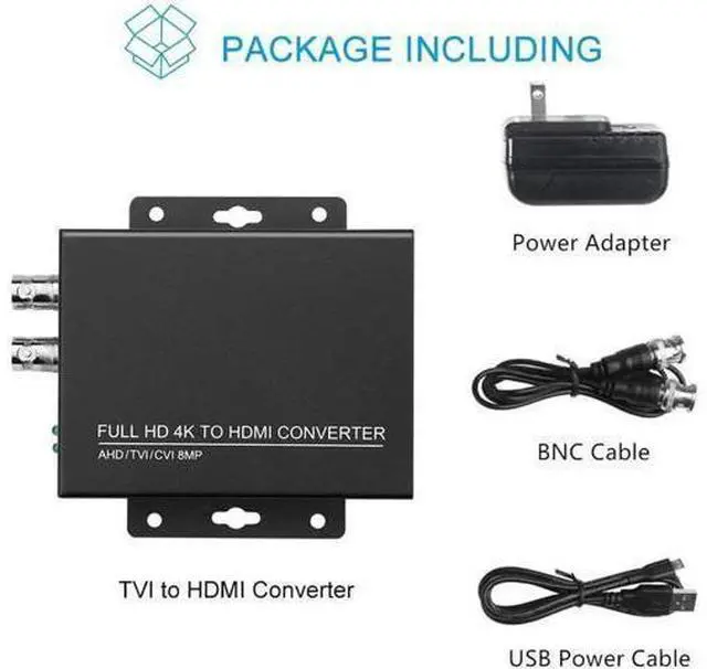 Alt view image 6 of 7 - Wsdcam TVI to HDMI Converter Full HD 4K Converter, 1080p/720p/4K/8MP/5MP/4MP/3MP, BNC to HDMI Video Converter Adapter - CVBS/TVI/CVI/AHD to HDMI