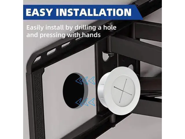 Alt view image 6 of 7 - TV Wire Hider Kit for Wall Mount TV, White in Wall Cable Management Kit, Includes 2 Pass Throughs and Hole Saw Drill Attachment for Easy Install