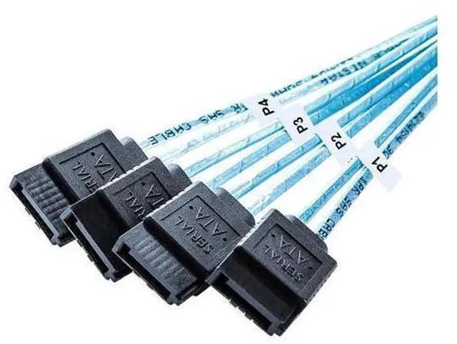Alt view image 9 of 10 - CableCreation SFF-8644 to 4 Sata 7 Pin Cable, External Mini SAS HD SFF-8644 to 4 Port SATA Cable, Hard Disk Data Server Raid Cable 1 Meter/ 3.3 FT