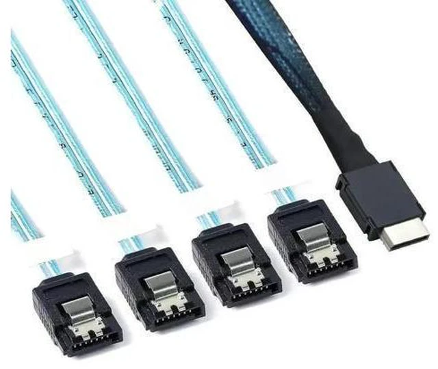 Alt view image 2 of 2 - FOR PCI-Express SAS SFF-8611 4i to 4 SATA server conversion cord