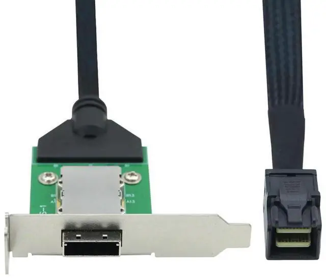 Alt view image 5 of 8 - External Mini SAS HD SFF-8088 26P PCBA Female Adapter with Low Profile Bracket to SAS SFF-8643 12Gbps External 100-Ohm A