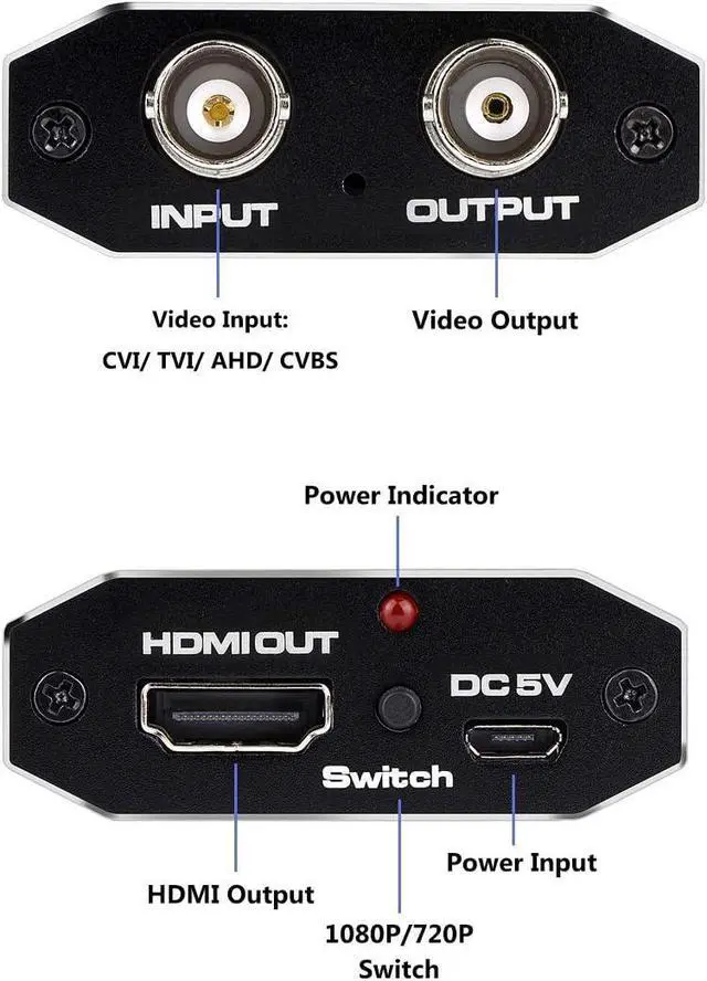 Alt view image 11 of 14 - TVI/CVI/AHD to HDMI Converter, Full HD 4K 720P/ 1080P/ 3MP/ 4MP/ 5MP/ 8MP BNC to HDMI Video Adapter for Monitor HDTV DVRs