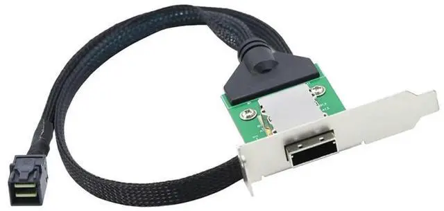 Alt view image 7 of 8 - External Mini SAS HD SFF-8088 26P PCBA Female Adapter with Low Profile Bracket to SAS SFF-8643 12Gbps External 100-Ohm A