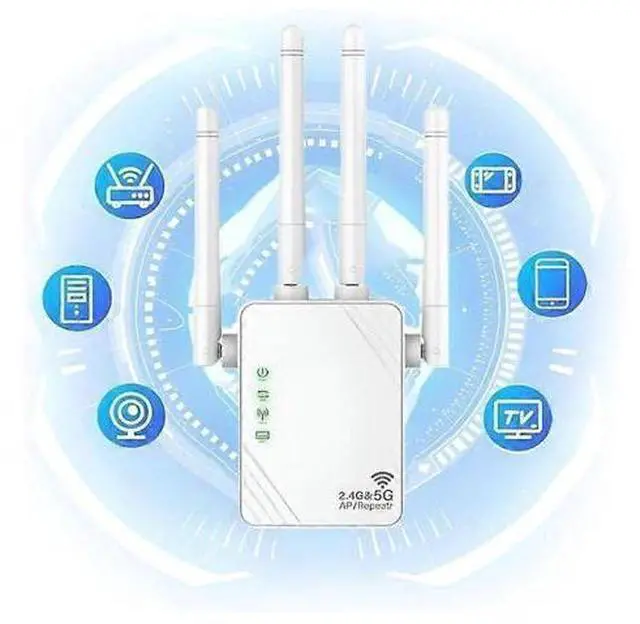Main image of Ecocleanpath 2024 WiFi Extender 1200Mbps, Dual Band Booster for 4,000 Sq Ft & 45 Devices, White
