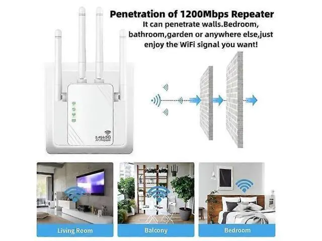 Alt view image 4 of 5 - Ecocleanpath 2024 WiFi Extender 1200Mbps, Dual Band Booster for 4,000 Sq Ft & 45 Devices, White