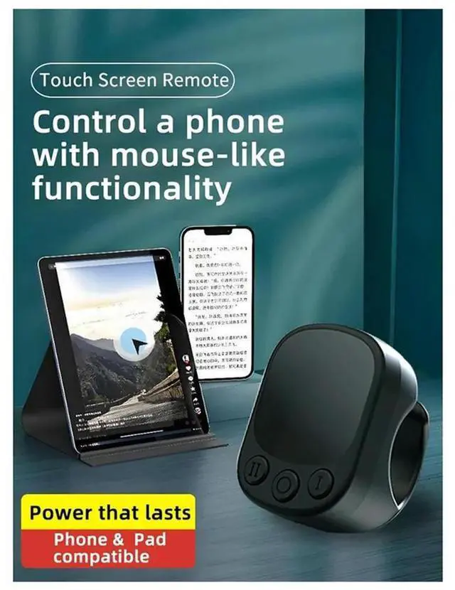Alt view image 6 of 8 - Automatic Screen Clicker Mouse Ring Remote Control With Touchpad, Continuous Scrolling Ring Remote Control