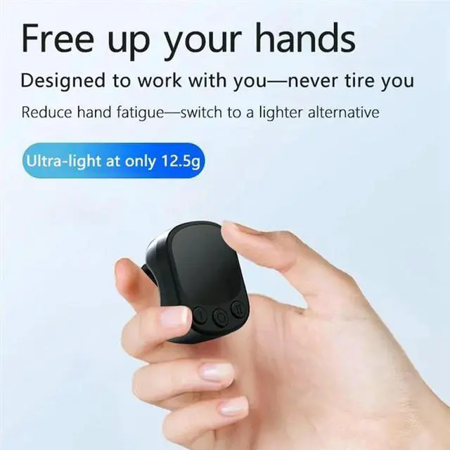 Alt view image 8 of 8 - Automatic Screen Clicker Mouse Ring Remote Control With Touchpad, Continuous Scrolling Ring Remote Control