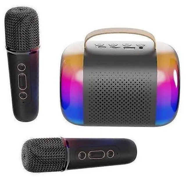 Main image of Ecocleanpath Kids Karaoke Machine with 2 Wireless Mics, Bluetooth Speaker & LED Lights - Portable Party Gift for Ages 3-11+