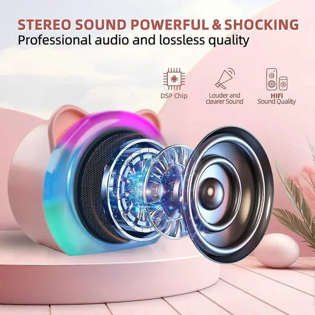 Alt view image 2 of 5 - Ecocleanpath Portable Bluetooth Karaoke Machine with 2 Mics & Lights | Kids & Adults Singing Toy Speaker (Pink)