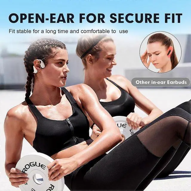 Alt view image 4 of 5 - Ecocleanpath X9 Bone Conduction Sports Earphones, Open-Ear Bluetooth 5.2, Waterproof for Running & Gym (Black)