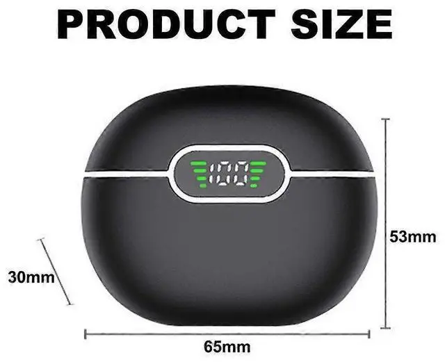 Alt view image 2 of 5 - Wireless Earbuds Bluetooth 5.3 with LED Display, IPX5 Waterproof Sport Headphones for Android iOS (Black)
