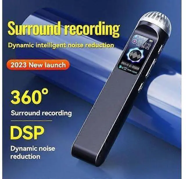 Alt view image 2 of 5 - Ecocleanpath Q99 Voice Recorder 64GB Black - Intelligent Noise Reduction, Voice Activated MP3 for Meetings & Interviews