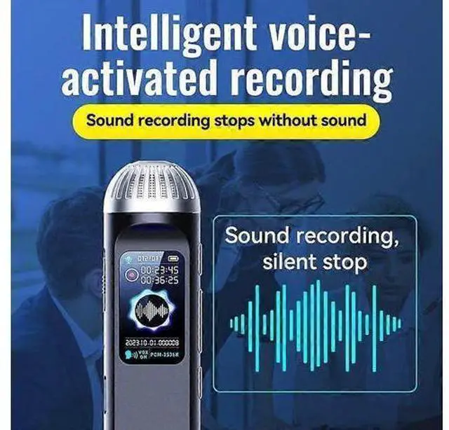 Alt view image 5 of 5 - Ecocleanpath Q99 Voice Recorder 64GB Black - Intelligent Noise Reduction, Voice Activated MP3 for Meetings & Interviews