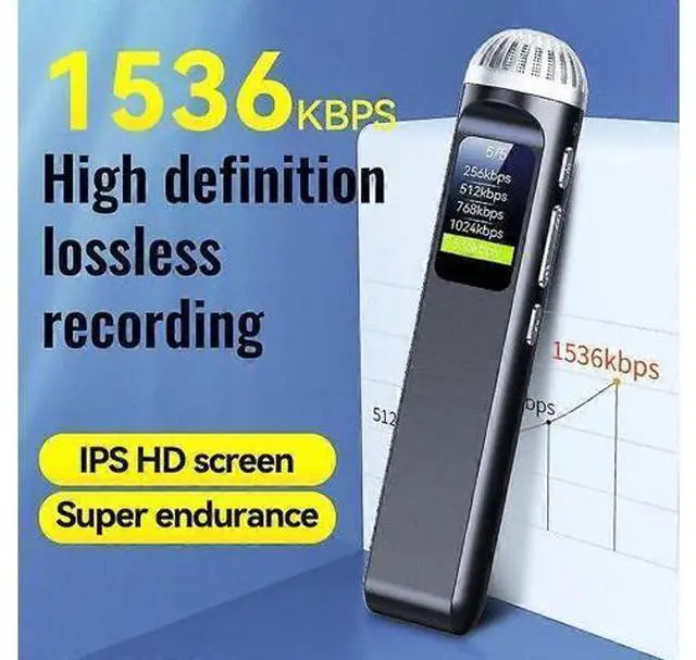 Alt view image 3 of 5 - Ecocleanpath Q99 Voice Recorder 64GB Black - Intelligent Noise Reduction, Voice Activated MP3 for Meetings & Interviews