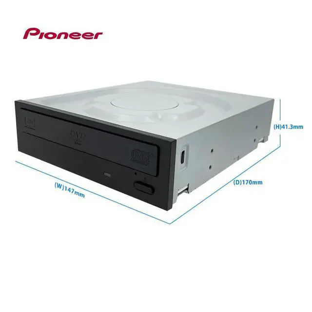 Alt view image 4 of 5 - Digital Pioneer DVR-S21WBK/PLUS 24X SATA DVD/RW Dual Layer Burner Drive Writer - Black Bulk