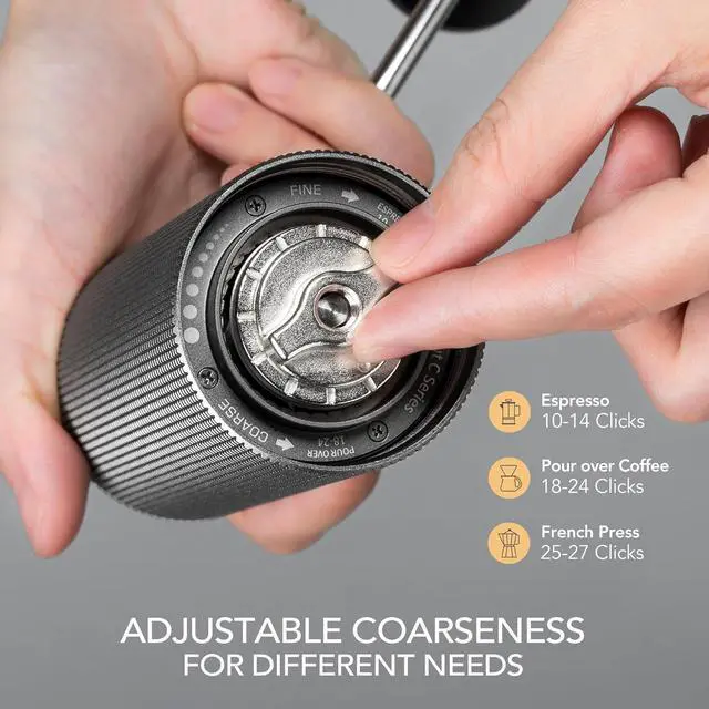 Alt view image 3 of 7 - Chestnut C2 Manual Coffee Grinder Capacity 25g with CNC Stainless Steel Tapered Burr - Internal Adjustable Setting, Double Bearing Positioning, French Press Coffee for Hand Grinder Gift